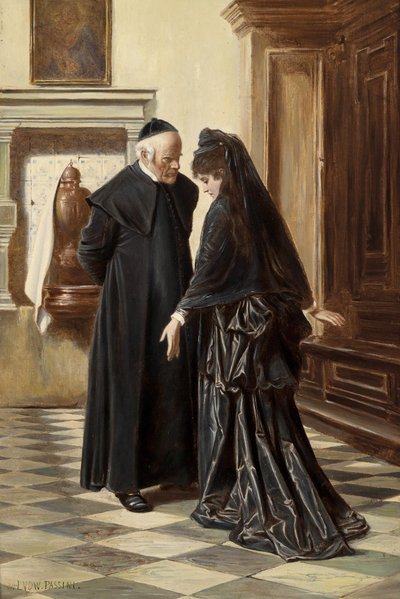 A Serious Conversation by Ludwig Passini